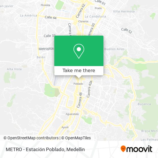 Mapa de METRO - Estación Poblado