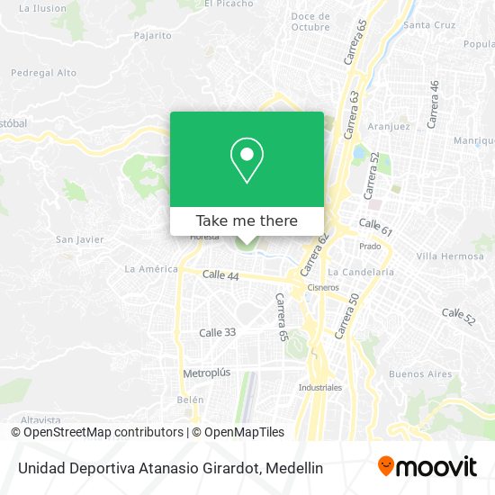 Unidad Deportiva Atanasio Girardot map