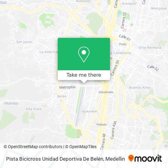Pista Bicicross Unidad Deportiva De Belén map