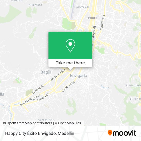 Happy City Éxito Envigado map