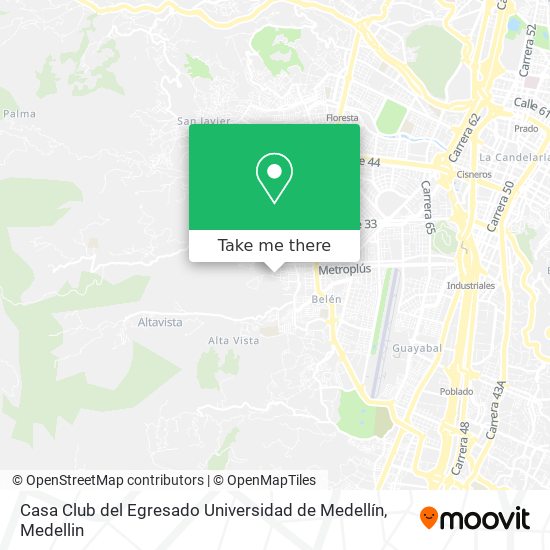 Casa Club del Egresado Universidad de Medellín map