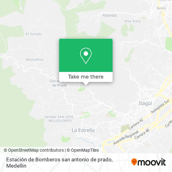 Mapa de Estación de Bomberos san antonio de prado
