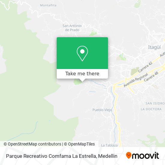 Mapa de Parque Recreativo Comfama La Estrella