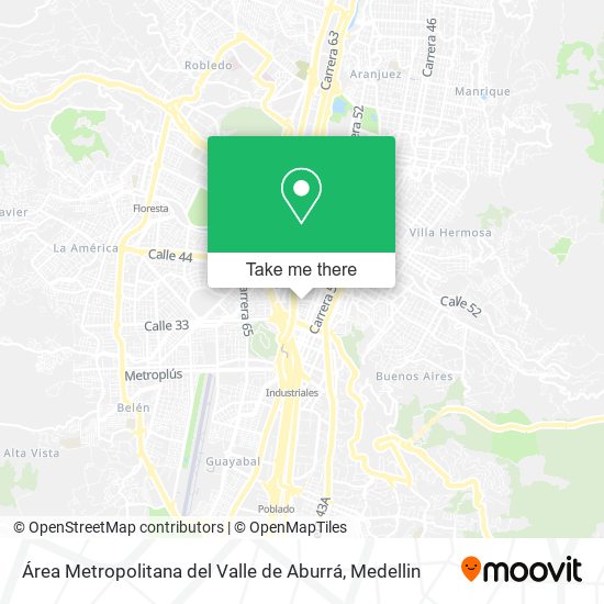 Área Metropolitana del Valle de Aburrá map