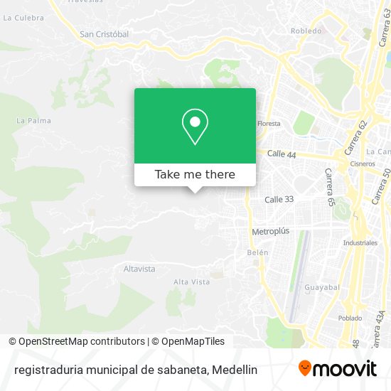 registraduria municipal de sabaneta map