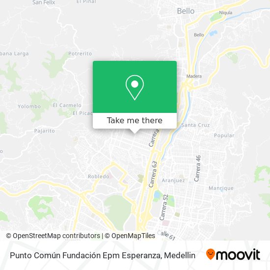 Mapa de Punto Común Fundación Epm  Esperanza