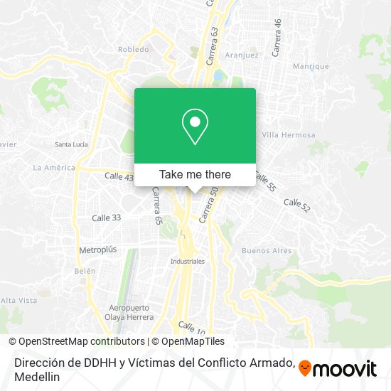 Mapa de Dirección de DDHH y Víctimas del Conflicto Armado