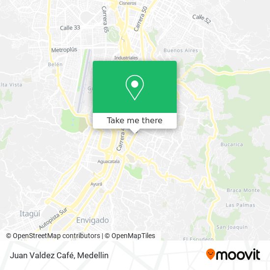 Mapa de Juan Valdez Café