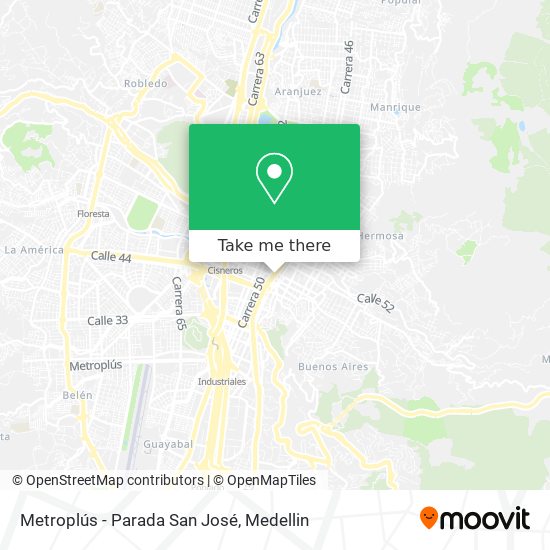 Metroplús - Parada San José map