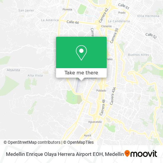 Mapa de Medellin Enrique Olaya Herrera Airport EOH