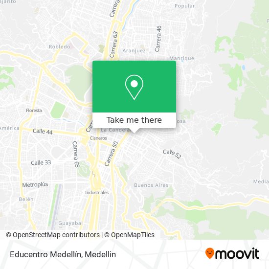 Educentro Medellín map