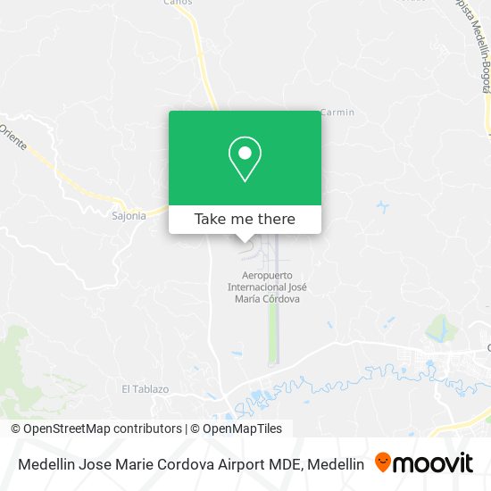 Medellin Jose Marie Cordova Airport MDE map