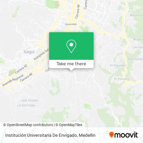 Mapa de Institución Universitaria De Envigado