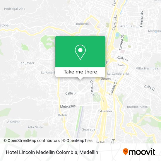 Hotel Lincoln Medellín Colombia map