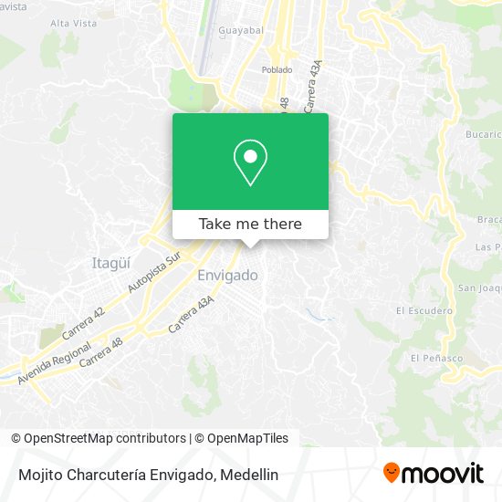 Mapa de Mojito Charcutería Envigado