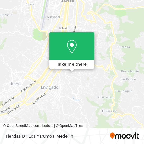 Tiendas D1 Los Yarumos map