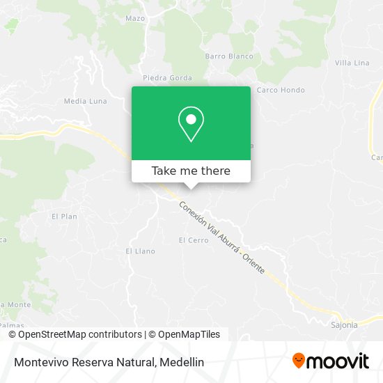 Montevivo Reserva Natural map