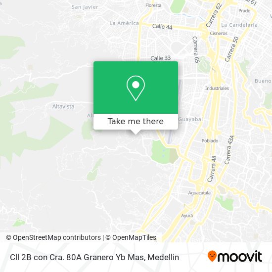 Cll 2B con Cra. 80A Granero Yb Mas map