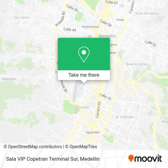 Sala VIP Copetran Terminal Sur map