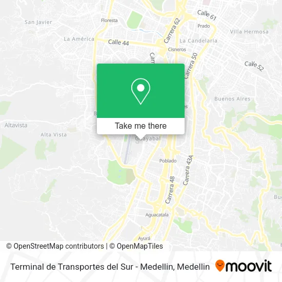 Terminal de Transportes del Sur - Medellin map