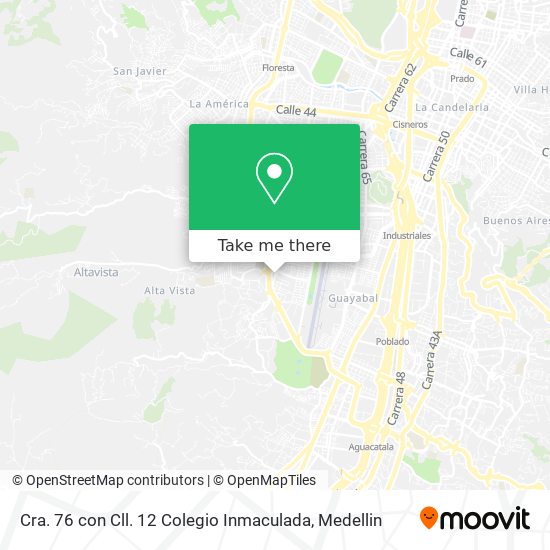 Mapa de Cra. 76 con Cll. 12 Colegio Inmaculada