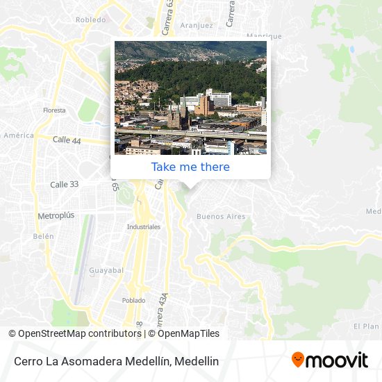 Cerro La Asomadera Medellín map