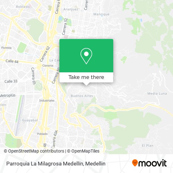 Parroquia La Milagrosa Medellín map