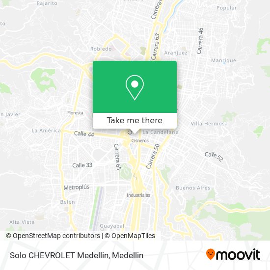 Mapa de Solo CHEVROLET Medellin