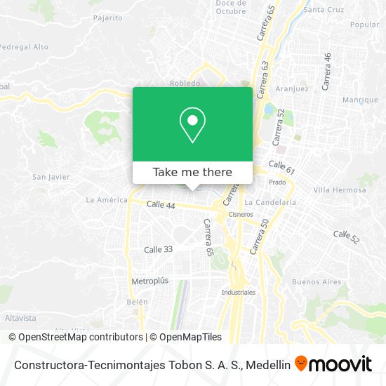 Mapa de Constructora-Tecnimontajes Tobon S. A. S.