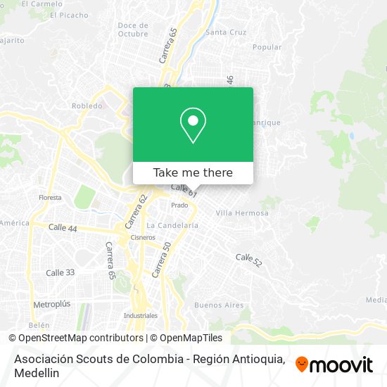 Asociación Scouts de Colombia - Región Antioquia map