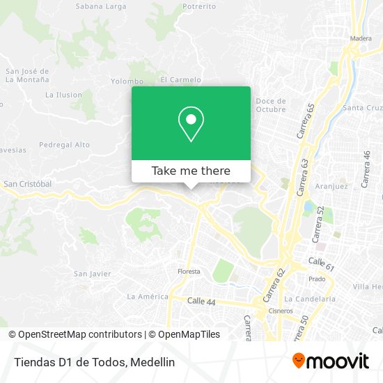 Tiendas D1 de Todos map