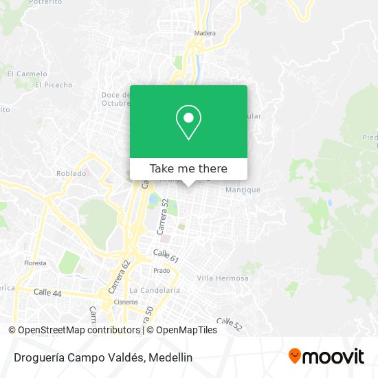 Mapa de Droguería Campo Valdés