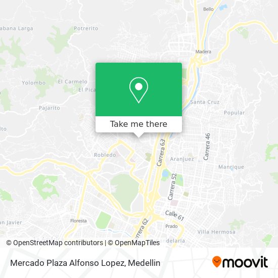 Mercado Plaza Alfonso Lopez map