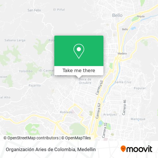 Organización Aries de Colombia map