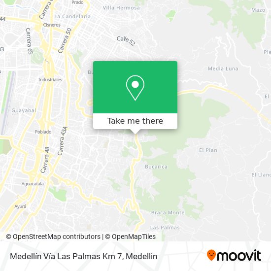 Medellín Vía Las Palmas Km 7 map