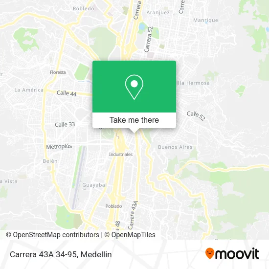 Mapa de Carrera 43A 34-95