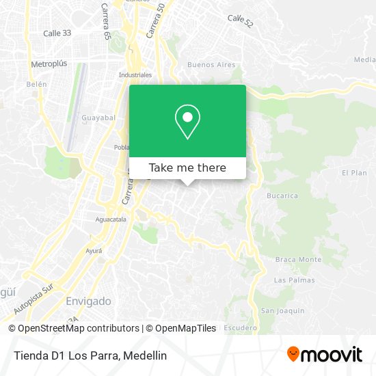 Mapa de Tienda D1 Los Parra