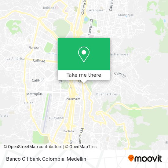 Banco Citibank Colombia map