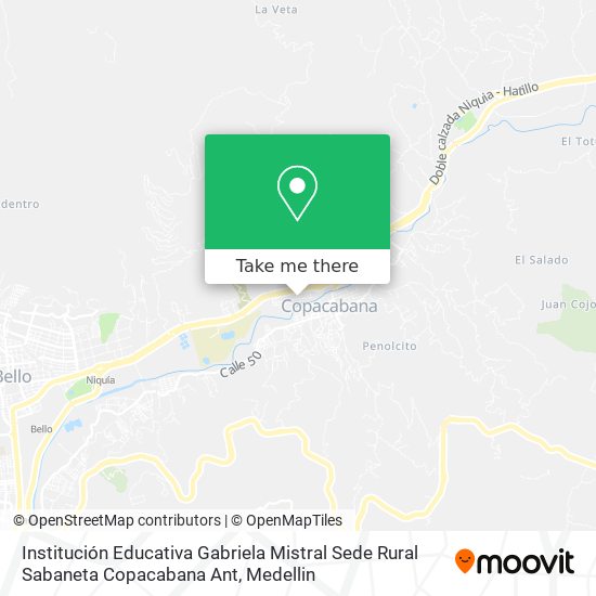 Mapa de Institución Educativa Gabriela Mistral Sede Rural Sabaneta Copacabana Ant