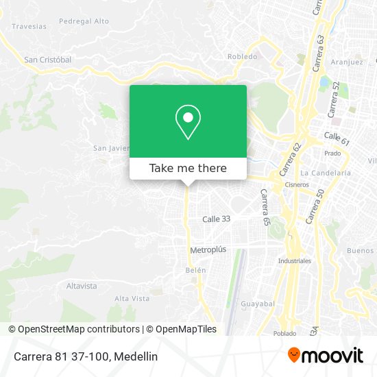 How to get to Carrera 81 37-100 in Medellín by Bus or Metro?