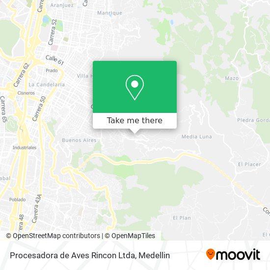 Mapa de Procesadora de Aves Rincon Ltda