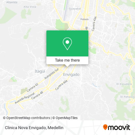 Mapa de Clinica Nova Envigado