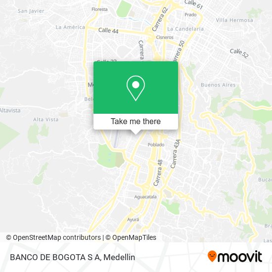 BANCO DE BOGOTA S A map