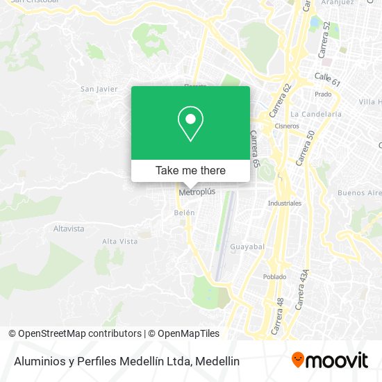 Mapa de Aluminios y Perfiles Medellín Ltda