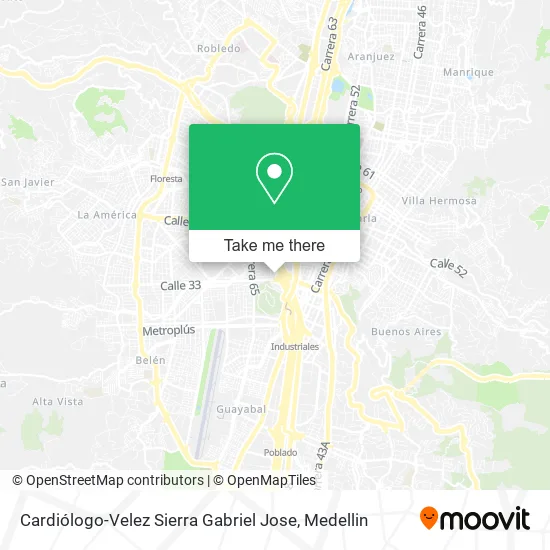 Mapa de Cardiólogo-Velez Sierra Gabriel Jose