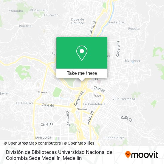 División de Bibliotecas Universidad Nacional de Colombia Sede Medellín map