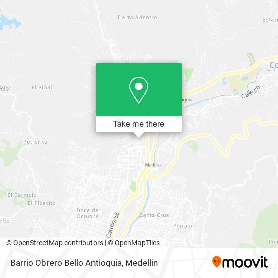 Barrio Obrero Bello Antioquia map
