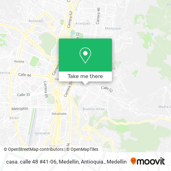 Mapa de casa. calle 48 #41-06, Medellin, Antioquia.