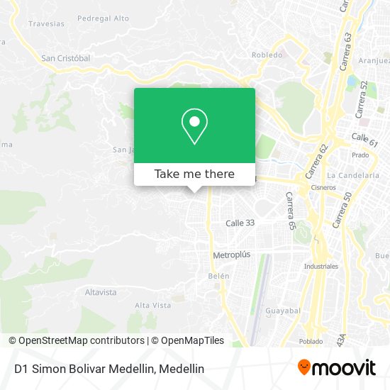 D1 Simon Bolivar Medellin map