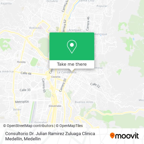 Mapa de Consultorio Dr. Julian Ramirez Zuluaga Clinica Medellín